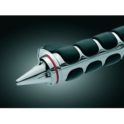 PartzBiz HD KA6249 - Kuryakyn Chrome Stiletto End Caps ISO Kinetic และ Braided Harley Metric Grips | 6249 PartzBiz HD KA6249 - Kuryakyn Chrome Stiletto End Caps ISO Kinetic และ Braided Harley Metric Grips | 6249