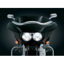 PartzBiz HD KA1370 - Kuryakyn 1370 แผ่นปิดกระจกหน้ารถ Chrome สำหรับ Harley Road Glide FLTR '98-'13