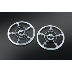 PartzBiz HD KA7373 - Kuryakyn Chrome Zombie Front Fairing Speaker Grills สำหรับ Harley FLH/T 14-15 | 7373 PartzBiz HD KA7373 - Kuryakyn Chrome Zombie Front Fairing Speaker Grills สำหรับ Harley FLH/T 14-15 | 7373