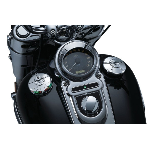 PartzBiz HD: 4412367-Kuryakyn Chrome Zombie LED Fuel & Battery Gauge for Harley 96-16 FL FX XL | 7357