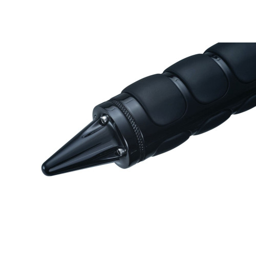 PartzBiz HD: 4412189-Kuryakyn Gloss Black Stiletto End Caps ISO Kinetic and Braided Harley Metric Grips 6359