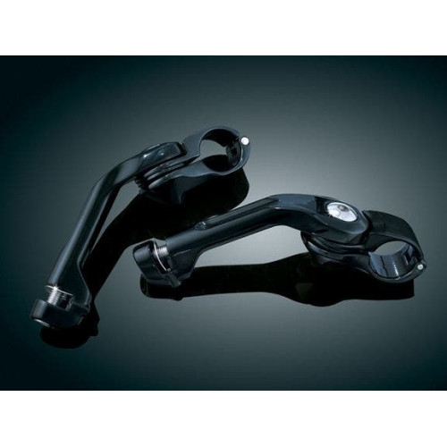PartzBiz HD: 4412190-Kuryakyn Black Avg Rider Tour Tech Cruise Peg Mounts (Long) 6" For 1-1/4" Bar | 7575