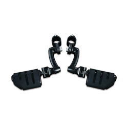 PartzBiz HD KA7599 - Kuryakyn Black Longhorn Offset Dually Highway หมุด ISO 1-1/4” แถบการ์ดเครื่องยนต์ | 7599