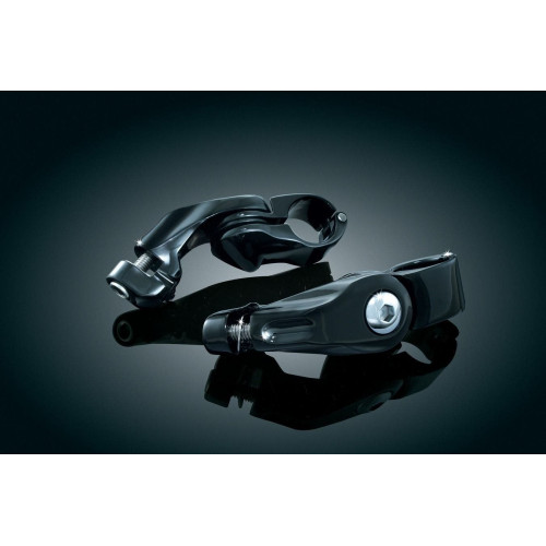 PartzBiz HD: 4412168-Kuryakyn Black Tour Tech Tall Rider Cruise Peg Mounts (Short) 4" For 1-1/4" Bar | 7574