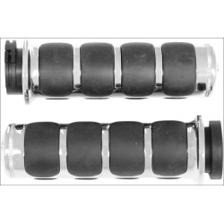 PartzBiz HD KA6227 - Kuryakyn Chrome ISO Hand Grips for Harley Touring w/ Throttle by Wire | 6227 PartzBiz HD KA6227 - Kuryakyn Chrome ISO Hand Grips for Harley Touring w/ Throttle by Wire | 6227