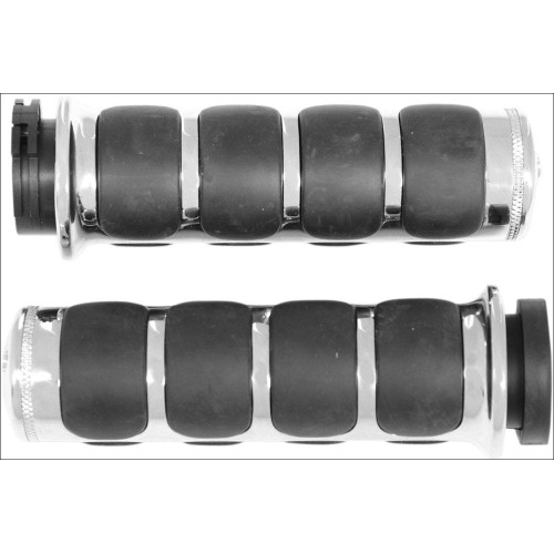PartzBiz HD: 4412125-Kuryakyn Chrome ISO Hand Grips for Harley Touring w/ Throttle by Wire | 6227 PartzBiz HD: 4412125-Kuryakyn Chrome ISO Hand Grips for Harley Touring w/ Throttle by Wire | 6227