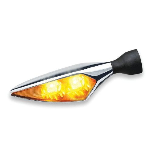 PartzBiz HD: 4412116-Kuryakyn Kellermann Mircro 2538 Rhombus Chrome Amber LED Left Front Turn Signal FL PartzBiz HD: 4412116-Kuryakyn Kellermann Mircro 2538 Rhombus Chrome Amber LED Left Front Turn Signal FL