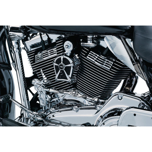 PartzBiz HD: 4412053-Kuryakyn 7296 Mach 2 Horn Cover Chrome w/ Black Mesh Harley 95-18