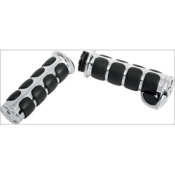 PartzBiz HD KA6212 - Kuryakyn Premium ISO-Grips พร้อม Chrome Accent Rings สำหรับ Harley พร้อมคันเร่งสาย | 6212 PartzBiz HD KA6212 - Kuryakyn Premium ISO-Grips พร้อม Chrome Accent Rings สำหรับ Harley พร้อมคันเร่งสาย | 6212