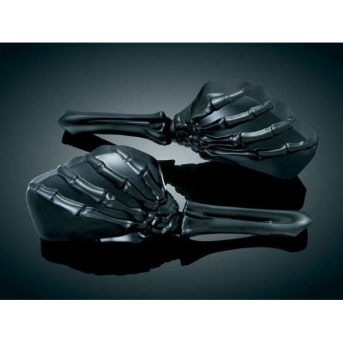 PartzBiz HD: 4411909-Kuryakyn Skeleton Hand Mirrors-Black | 1758