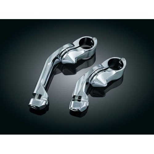 PartzBiz HD: 4411814-Kuryakyn Chrome Tall Rider Tour Tech Cruise 1/4" Mounts (Short) 4" Trident Pegs | 7585