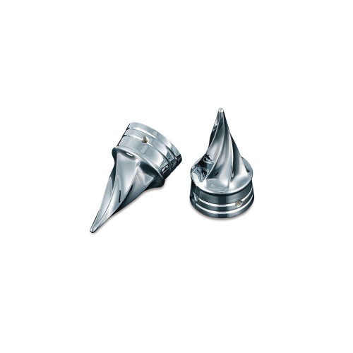 PartzBiz HD: 4411785-Kuryakyn 1219 Chrome Twisted Front Axle Caps 07-17 Softail Dyna FLH/T V-Rod | 1219 PartzBiz HD: 4411785-Kuryakyn 1219 Chrome Twisted Front Axle Caps 07-17 Softail Dyna FLH/T V-Rod | 1219