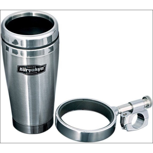 PartzBiz HD: 4411794-Kuryakyn Universal 1" Handlebar Mounted Drink Holder with Stainless Steel Mug | 1464 PartzBiz HD: 4411794-Kuryakyn Universal 1" Handlebar Mounted Drink Holder with Stainless Steel Mug | 1464