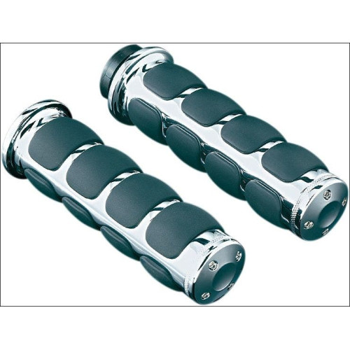 PartzBiz HD: 4411798-Kuryakyn Chrome ISO Hand Grips Metric Cruisers 7/8" Bars Can-Am Honda Yamaha | 6241