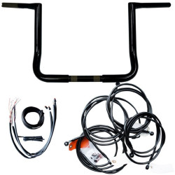 PartzBiz HD DS06013447 - LA Choppers Black 12" Twin Peaks Ape Hanger Handlebar Package w/ Cables FLHX 16 | LA-7361KT2-12B PartzBiz HD DS06013447 - LA Choppers Black 12" Twin Peaks Ape Hanger Handlebar Package w/ Cables FLHX 16 | LA-7361KT2-12B
