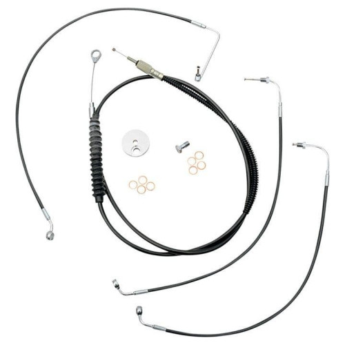 PartzBiz HD: 4411678-La Choppers Black Standard Cable Brake Line Kit 18-20 Bars Harley Softail 18-Up