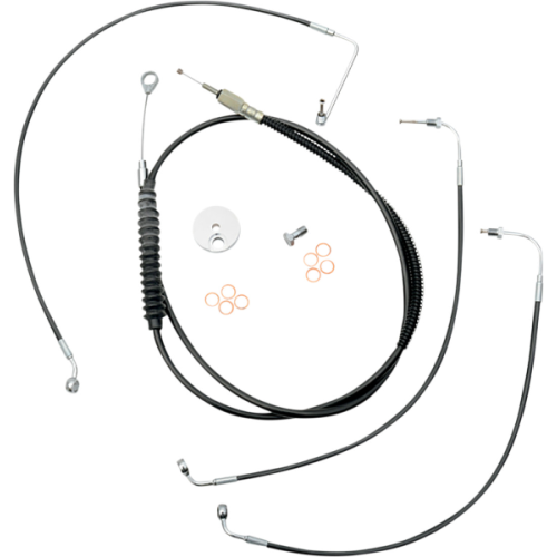 PartzBiz HD: 4411679-LA Choppers Black 12-14 Mini Ape Hanger DD Cables Line Kit Harley Softail 18-Up
