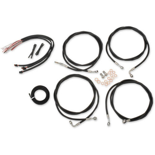 PartzBiz HD: 4411645-LA Choppers Black Vinyl Complete Mini Ape Extended Cable Kit ABS FLHT/X 17 | LA-8054KT2-08B PartzBiz HD: 4411645-LA Choppers Black Vinyl Complete Mini Ape Extended Cable Kit ABS FLHT/X 17 | LA-8054KT2-08B