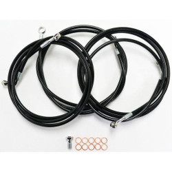PartzBiz HD DS17413908 - La Choppers Black Vinyl Stainless Brake Line Kit for Harley Touring Models 14 - 15"-17" PartzBiz HD DS17413908 - La Choppers Black Vinyl Stainless Brake Line Kit for Harley Touring Models 14 - 15"-17"