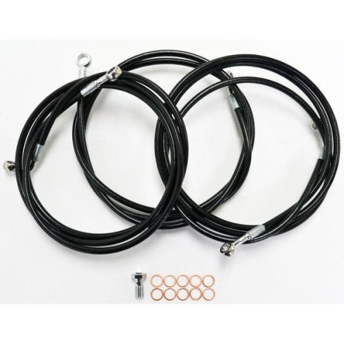 PartzBiz HD: 4411650-La Choppers Black Vinyl Stainless Brake Line Kit for Harley Touring Models 14 - 15"-17" PartzBiz HD: 4411650-La Choppers Black Vinyl Stainless Brake Line Kit for Harley Touring Models 14 - 15"-17"