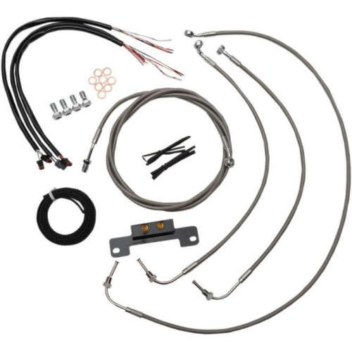 PartzBiz HD: 4411628-LA Choppers Cable & Wire Kit Standard 12-14 Bars Stainless No ABS Harley M8 17-Up