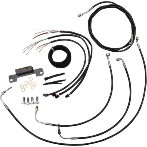 PartzBiz HD: 4411629-LA Choppers Cable & Wire Kit Standard Mini Apes Black No ABS Harley M8 17-Up