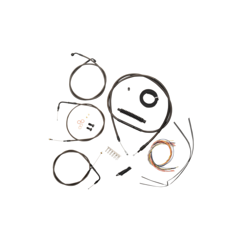 PartzBiz HD: 4411483-La Choppers Complete Midnight Cable Line 15"-17" Kit Harley 10-14 FLD FXDWG  | LA-8220KT2-16M