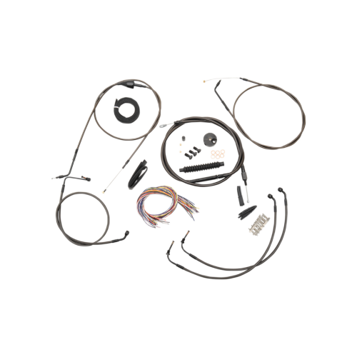PartzBiz HD: 4411432-La Choppers Complete Midnight Cable Line Mini Ape Kit Harley 96-06 FLHT/C/U/X | LA-8005KT2A-08M