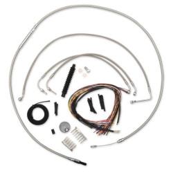 PartzBiz HD DS06101204 - สายสแตนเลส La Choppers 15 ”-17 ” Kit Harley 14-15 FLHR W/O ABS | LA-8011KT2-16