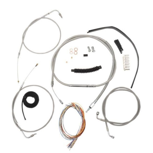 PartzBiz HD: 4411396-La Choppers Complete Stainless Cable Line 18"-20" Kit Harley 00-06 FXST/B/C  | LA-8130KT2-19