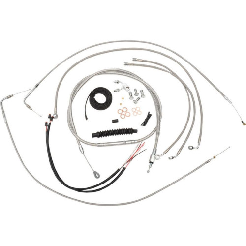 PartzBiz HD: 4411366-La Choppers Complete Stainless Cable Line 18"-20" Kit Harley 11-14 Softail ABS  | LA-8150KT2-19