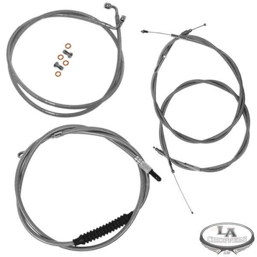 PartzBiz HD: 4411359-La Choppers Extended Stainless Cable Kits for Harley Davidson 04-06 XL Sportster Models Single Disc | PartzBiz HD: 4411359-La Choppers Extended Stainless Cable Kits for Harley Davidson 04-06 XL Sportster Models Single Disc |