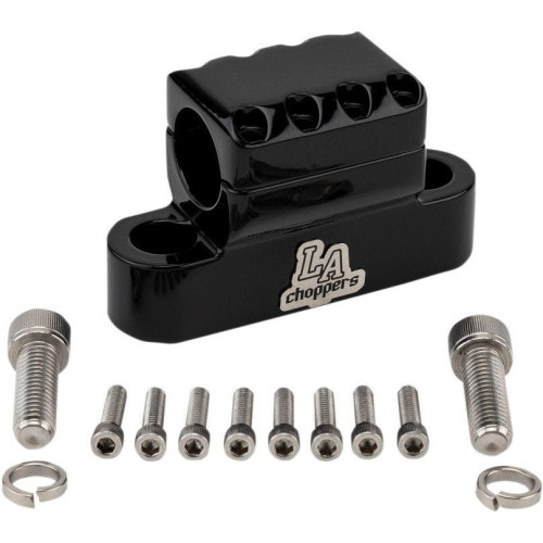 PartzBiz HD: 4411319-LA Choppers LA-7335-XXC Gloss Black Kage Fighter 1-1/4" Handlebar 3-1/2" Riser Clamps Custom Chopper Motorcycle Bike Universal Harley Davidson Metric Indian Upgrade Replacement Handle Bar Mount Block Clamp 0603-0823 06030823