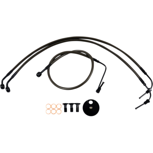 PartzBiz HD: 4411278-La Choppers Black Stainless Brake Line Kit Mini Apes Harley ABS Softail 18-Up PartzBiz HD: 4411278-La Choppers Black Stainless Brake Line Kit Mini Apes Harley ABS Softail 18-Up