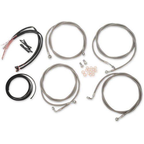 PartzBiz HD: 4411223-LA Choppers Stainless Braided Complete Mini Ape Extended Cable Kit ABS FLHT/X 17 | LA-8054KT2-08 PartzBiz HD: 4411223-LA Choppers Stainless Braided Complete Mini Ape Extended Cable Kit ABS FLHT/X 17 | LA-8054KT2-08