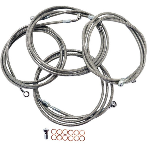 PartzBiz HD: 4411226-La Choppers Stainless Braided Handlebar Cable Kit '13 CVO & '14 Harley FLH - 18"-20" - LA-8052KT-19 PartzBiz HD: 4411226-La Choppers Stainless Braided Handlebar Cable Kit '13 CVO & '14 Harley FLH - 18"-20" - LA-8052KT-19