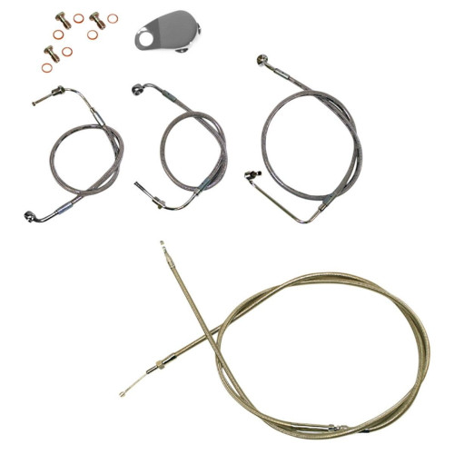 PartzBiz HD: 4411232-La Choppers Stainless Complete Cable Brake Line Kit 15-17 Bar Harley Softail 18-Up PartzBiz HD: 4411232-La Choppers Stainless Complete Cable Brake Line Kit 15-17 Bar Harley Softail 18-Up