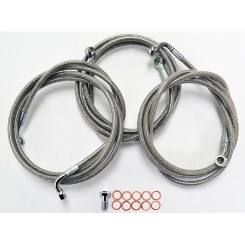 PartzBiz HD: 4411237-La Choppers Stainless Steel Brake Line Kit for Harley Touring Models 14 - 18"-20" PartzBiz HD: 4411237-La Choppers Stainless Steel Brake Line Kit for Harley Touring Models 14 - 18"-20"