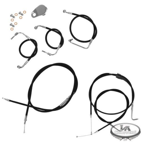 PartzBiz HD: 4411201-La Choppers Stock and Extended Black Cable Kits for Harley Davidson 96-07 Road King and Road Glide | PartzBiz HD: 4411201-La Choppers Stock and Extended Black Cable Kits for Harley Davidson 96-07 Road King and Road Glide |