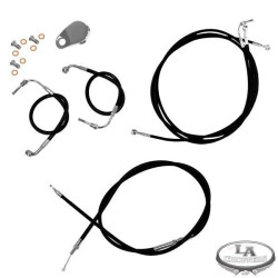 PartzBiz HD LA-BK-FLTR-ABS - La Choppers Stock and Extended Black Cable Kits for Harley Davidson Road Glide FLTR with ABS | 