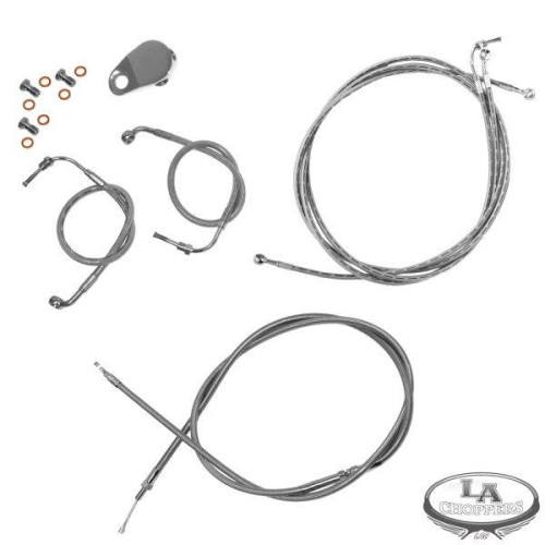 PartzBiz HD: 4411214-La Choppers Stock and Extended Stainless Cable Kits for Harley Davidson Touring Models FLH; FLHR with ABS | PartzBiz HD: 4411214-La Choppers Stock and Extended Stainless Cable Kits for Harley Davidson Touring Models FLH; FLHR with ABS |