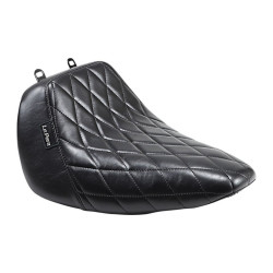 PartzBiz HD LPLYO-007DM - Le Pera Black Bare Bones Solo Seat Diamond Stitch Harley Softail Fat Boy 18-23