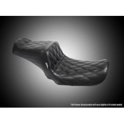 PartzBiz HD LPL-588DD - Le Pera L-588DD Tailwhip 2-Up Seat Double Diamond Black Harley FXR 82-94