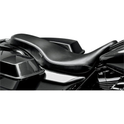 PartzBiz HD LPLK-079 - Le Pera Smooth Black Vinyl Cobra Full Length Seat for Harley Touring 08-15 | Le Pera
