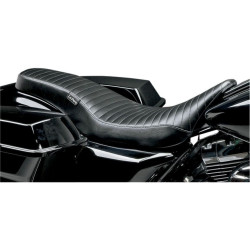 PartzBiz HD LPLK-079PT - Le Pera Pleated Black Vinyl Cobra Full Length Seat for Harley Touring 08-15 | Le Pera