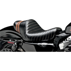 PartzBiz HD LPLK-416BRN - Le Pera LK-416BRN Stubs Spoiler Solo Seat w/ Red Stripes Sportster 04-06 10-17 | LK-416BRN