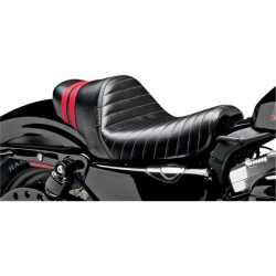 PartzBiz HD LPLK-416RED - Le Pera LK-416RED Stubs Spoiler Solo Seat w/ Red Stripes Sportster 04-06 10-17 | LK-416RED