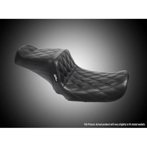 PartzBiz HD: 4410974-Le Pera Tailwhip Black Double Diamond Seat 4 Harley 10-22 XL Models | LK-586DD