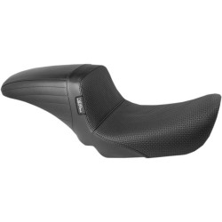 PartzBiz HD LPLK-591BW - Le Pera LK-591BW Basket Weave Black KickFlip Solo Seat Harley Dyna 06-17 | LK-591BW