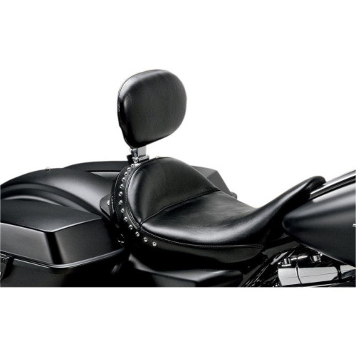 PartzBiz HD: 4410925-Le Pera Monterey Solo Black Vinyl Seat w/ Driver Backrest for Harley FLH/T 08-15 | Le Pera